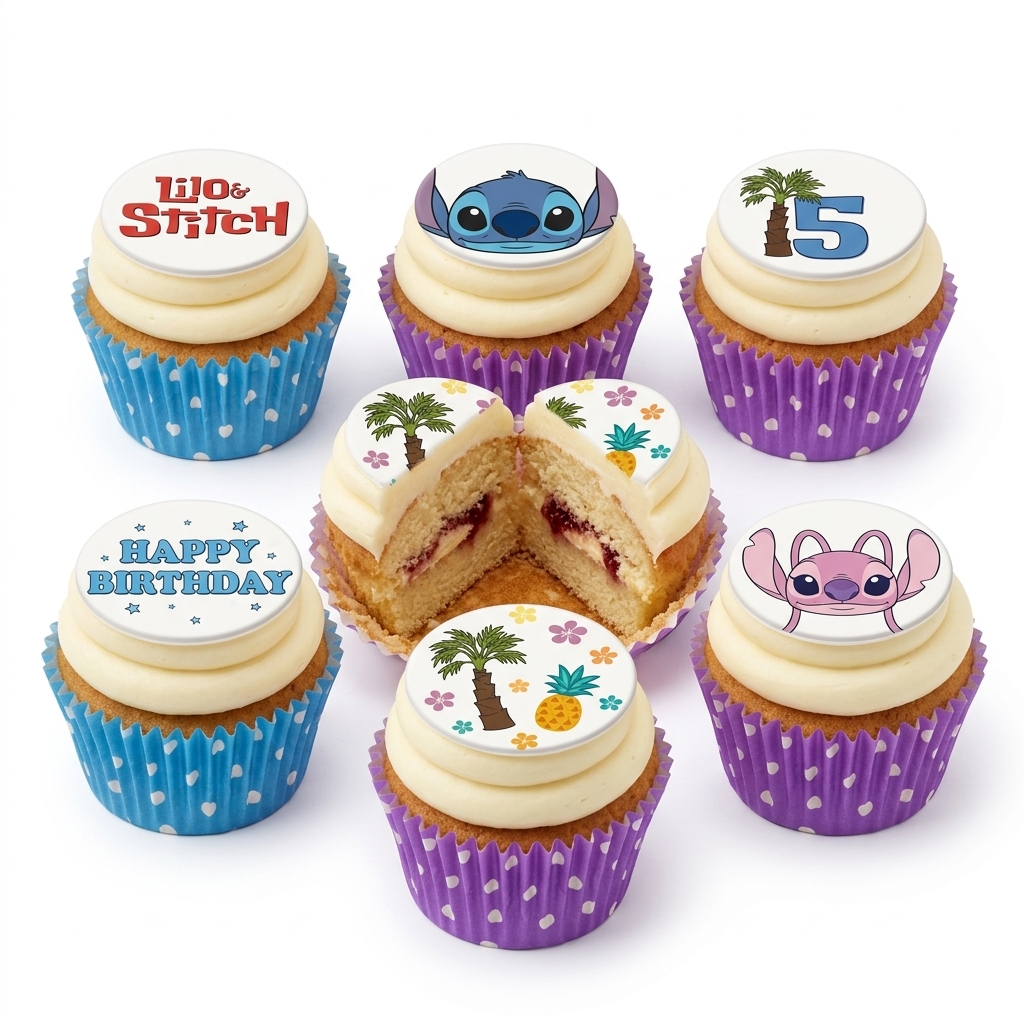 Lilo and Stitch Birthday Cupcakes