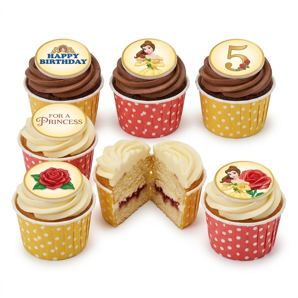Belle Princess Birthday Cupcakes