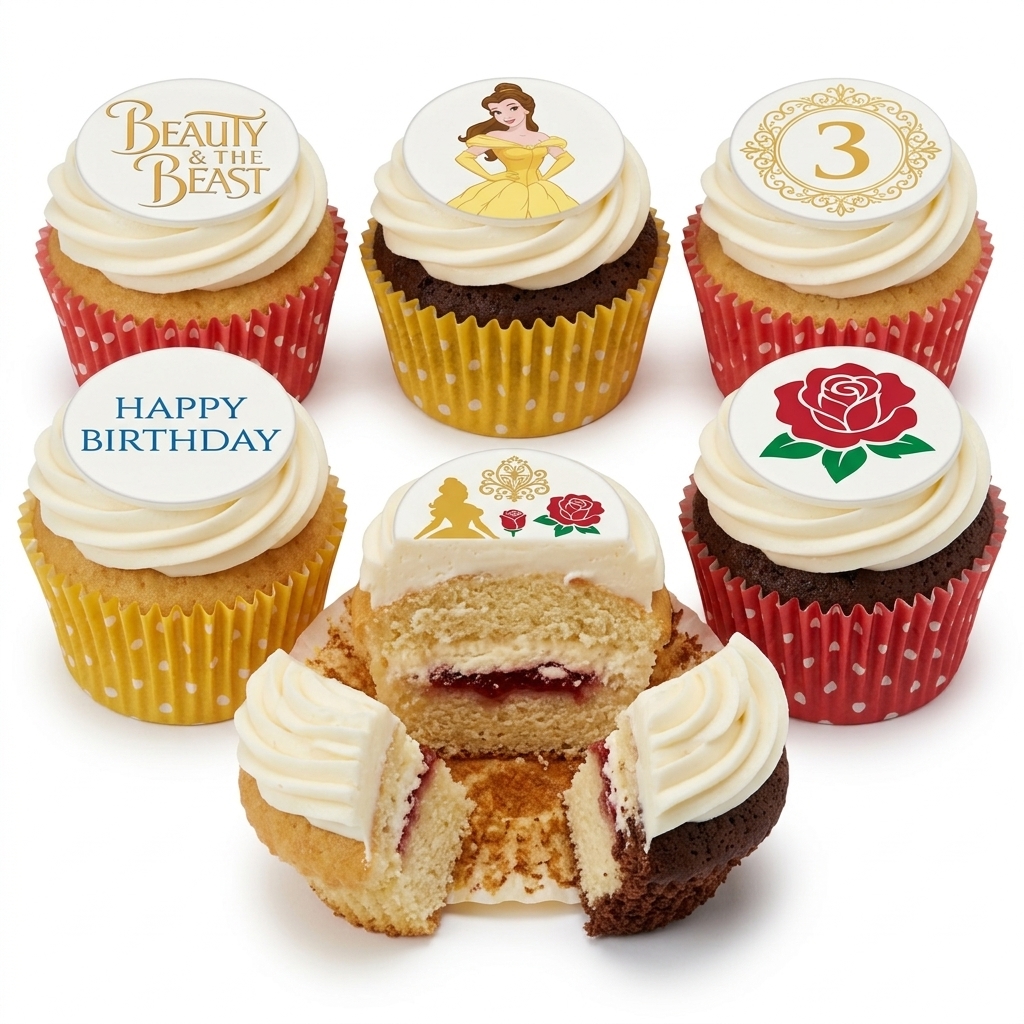 Beauty and the Beast Birthday Cupcakes