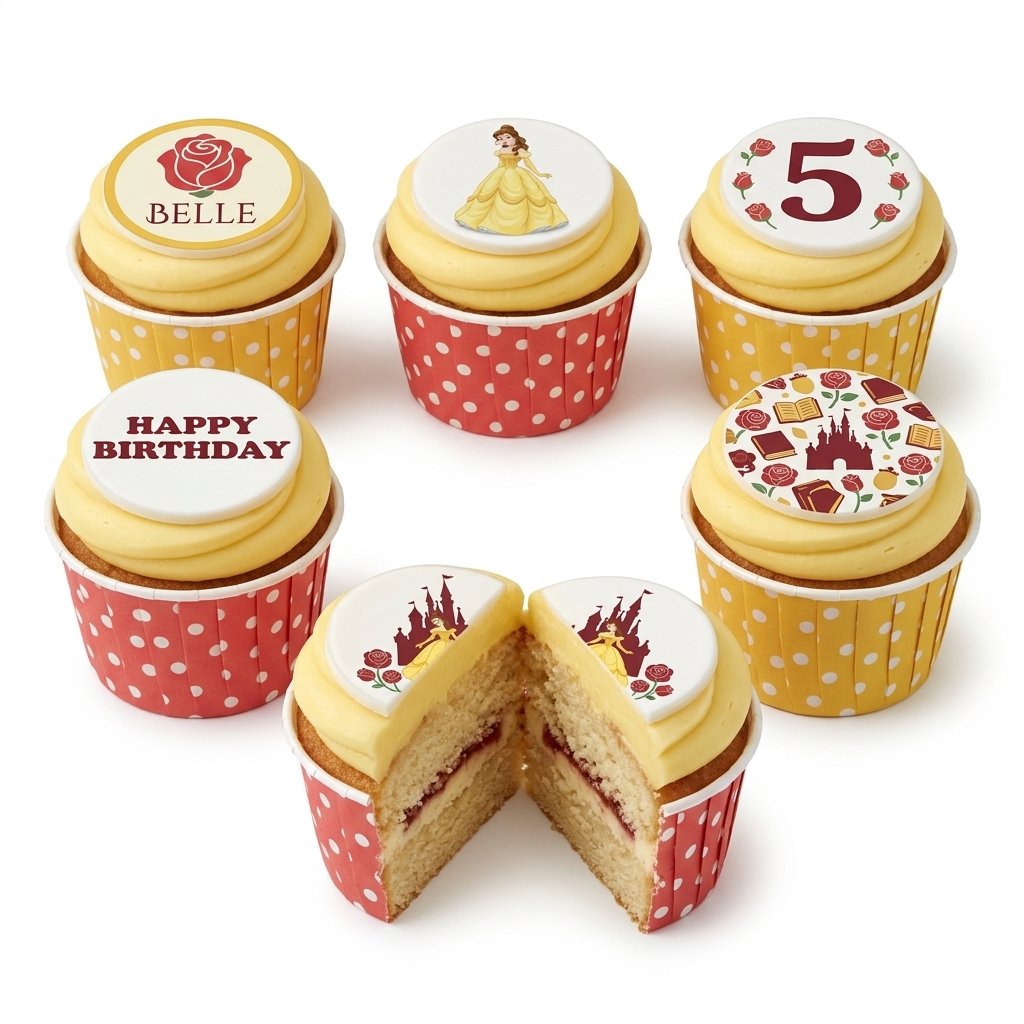 Belle Birthday Cupcakes for Girls