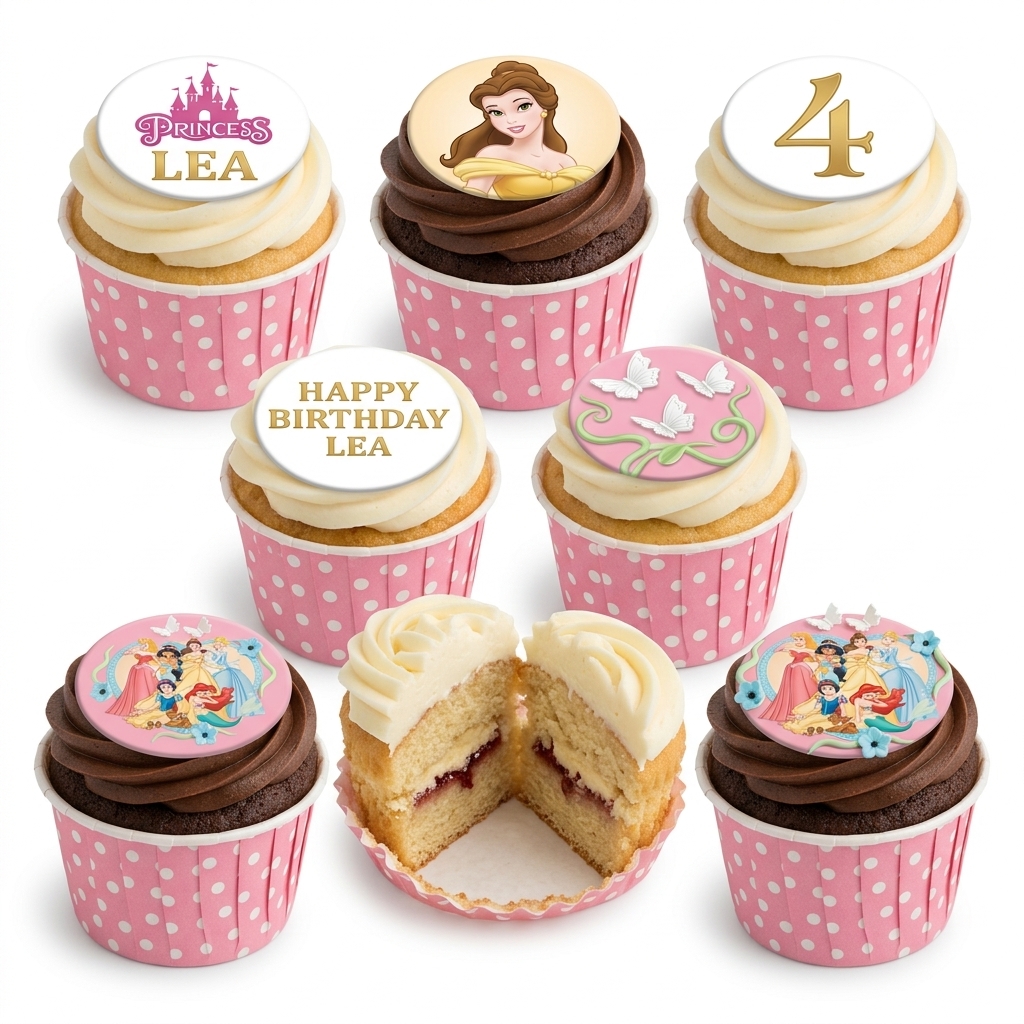 Disney Princess Birthday Cupcakes for Girls