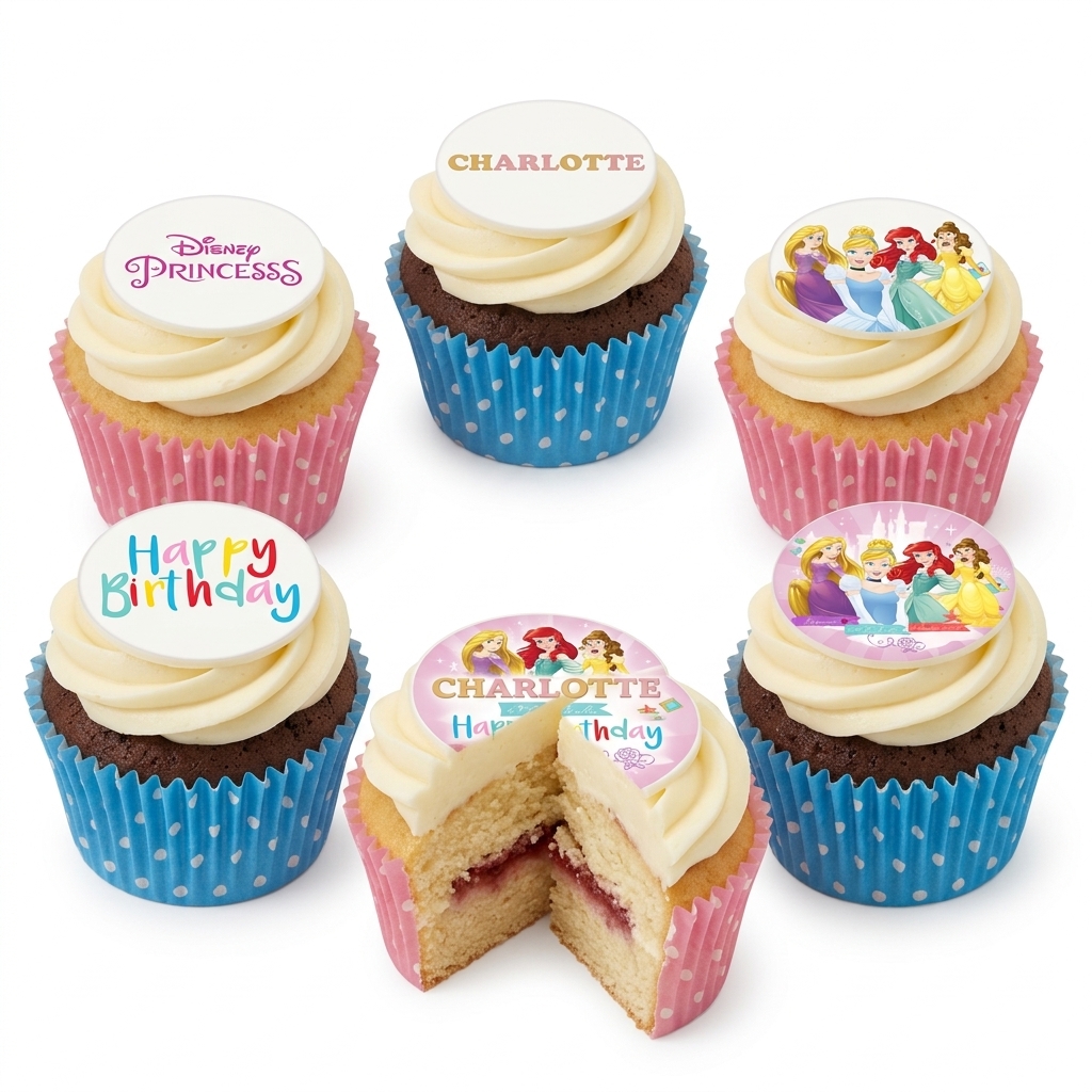 Magical Disney Princess Birthday Cupcakes