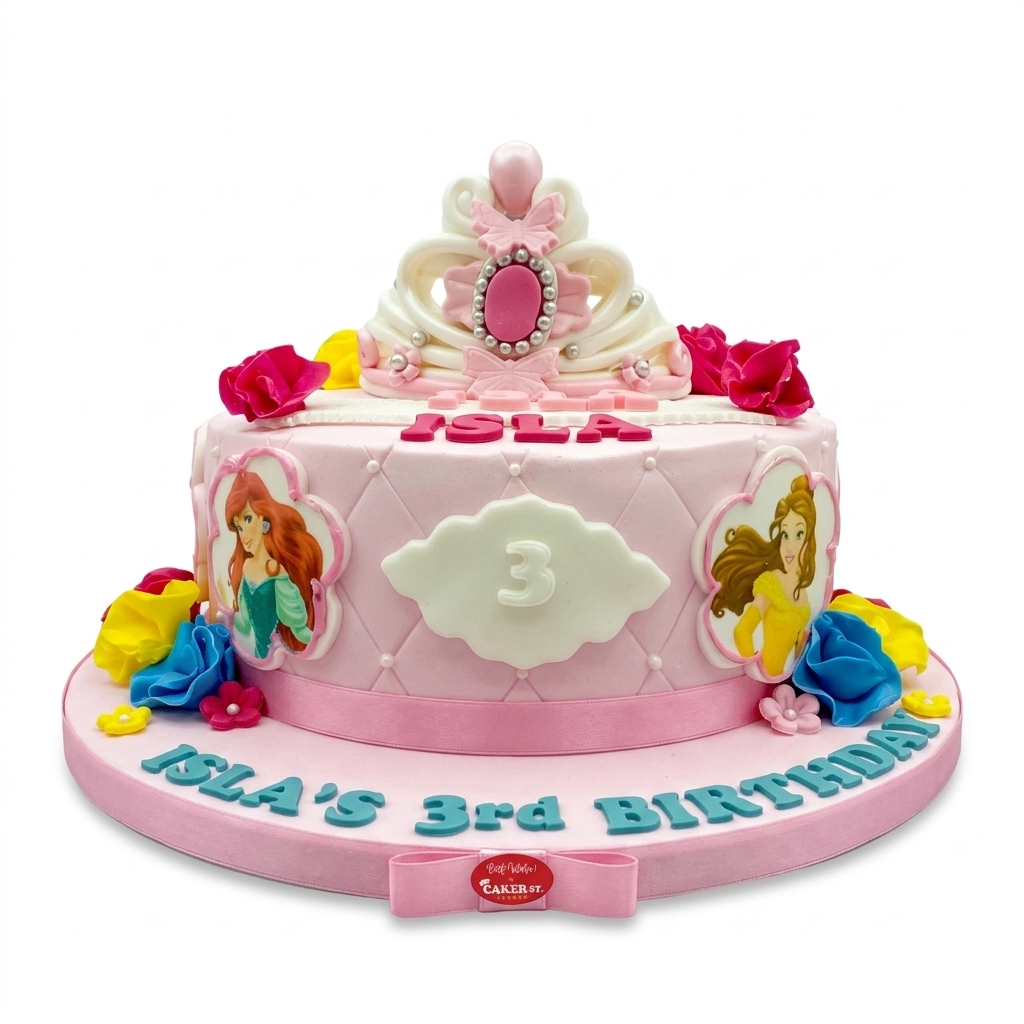 Disney Princess Birthday Cake for Girls with Tiara