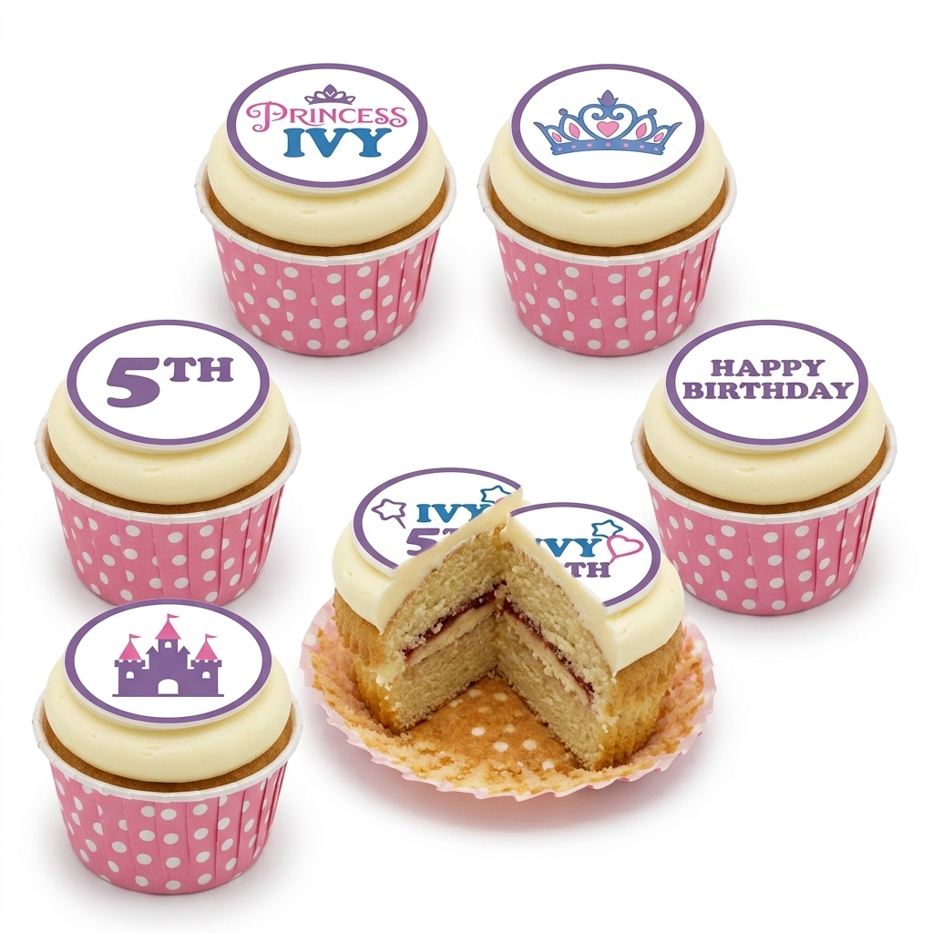Princess Tiara Birthday Cupcakes for Girls