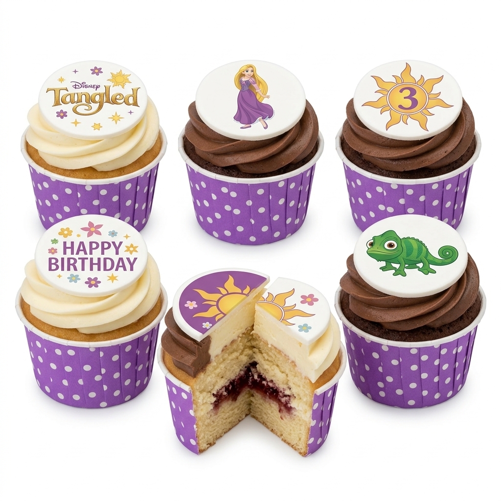 Disney Tangled Birthday Cupcakes | Rapunzel Theme