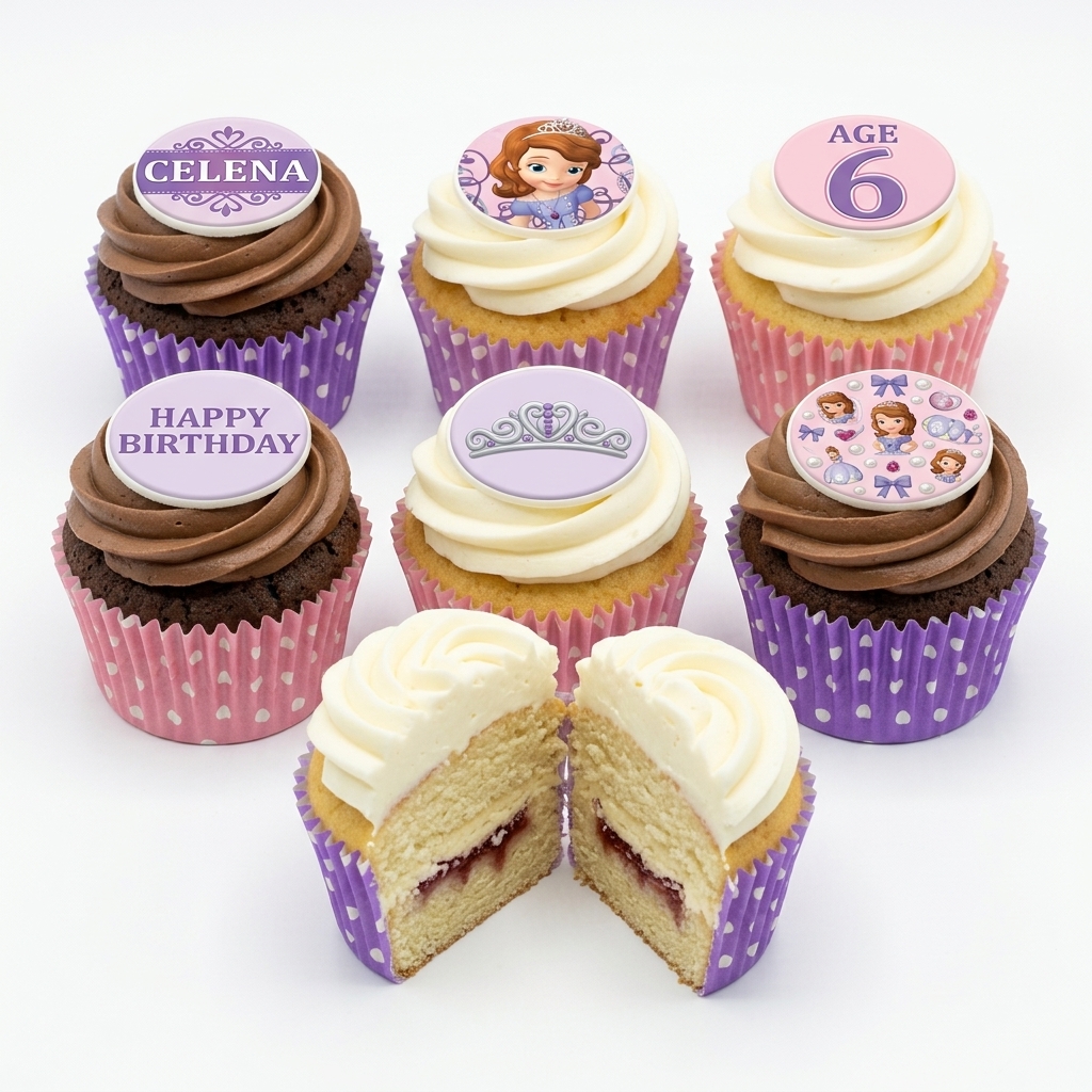 Disney Princess Sofia Birthday Cupcakes