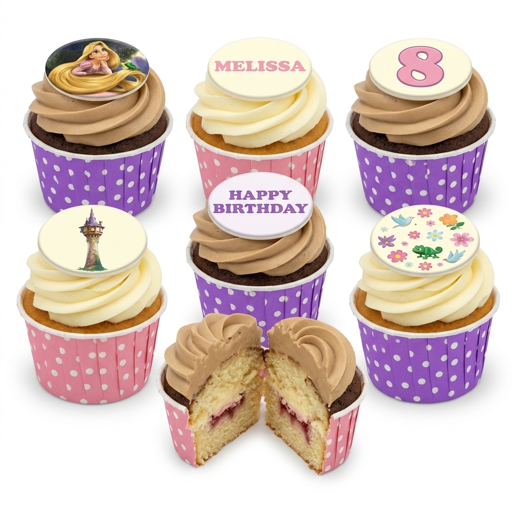 Rapunzel Birthday Cupcakes for Girls