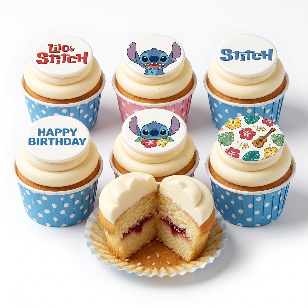 Lilo and Stitch Birthday Cupcakes