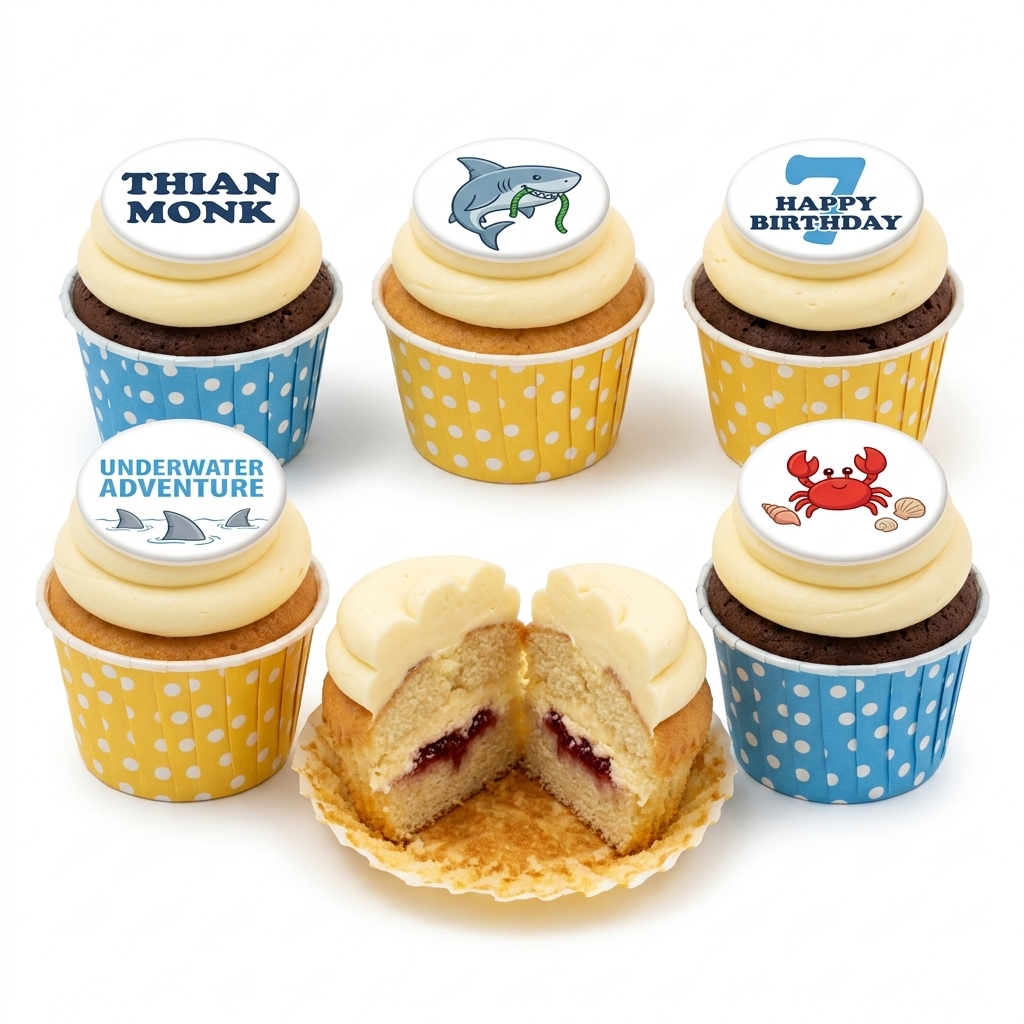 Shark & Underwater Adventure Birthday Cupcakes for Kids