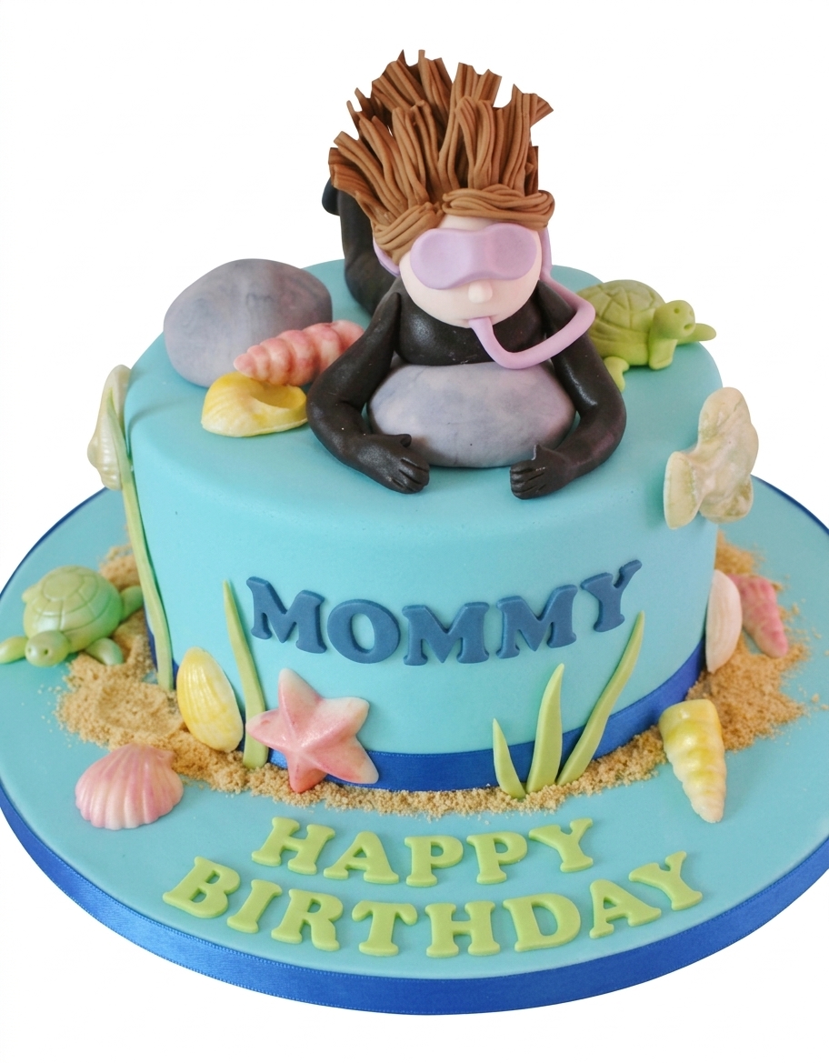 Personalised Scuba Diving Birthday Cake