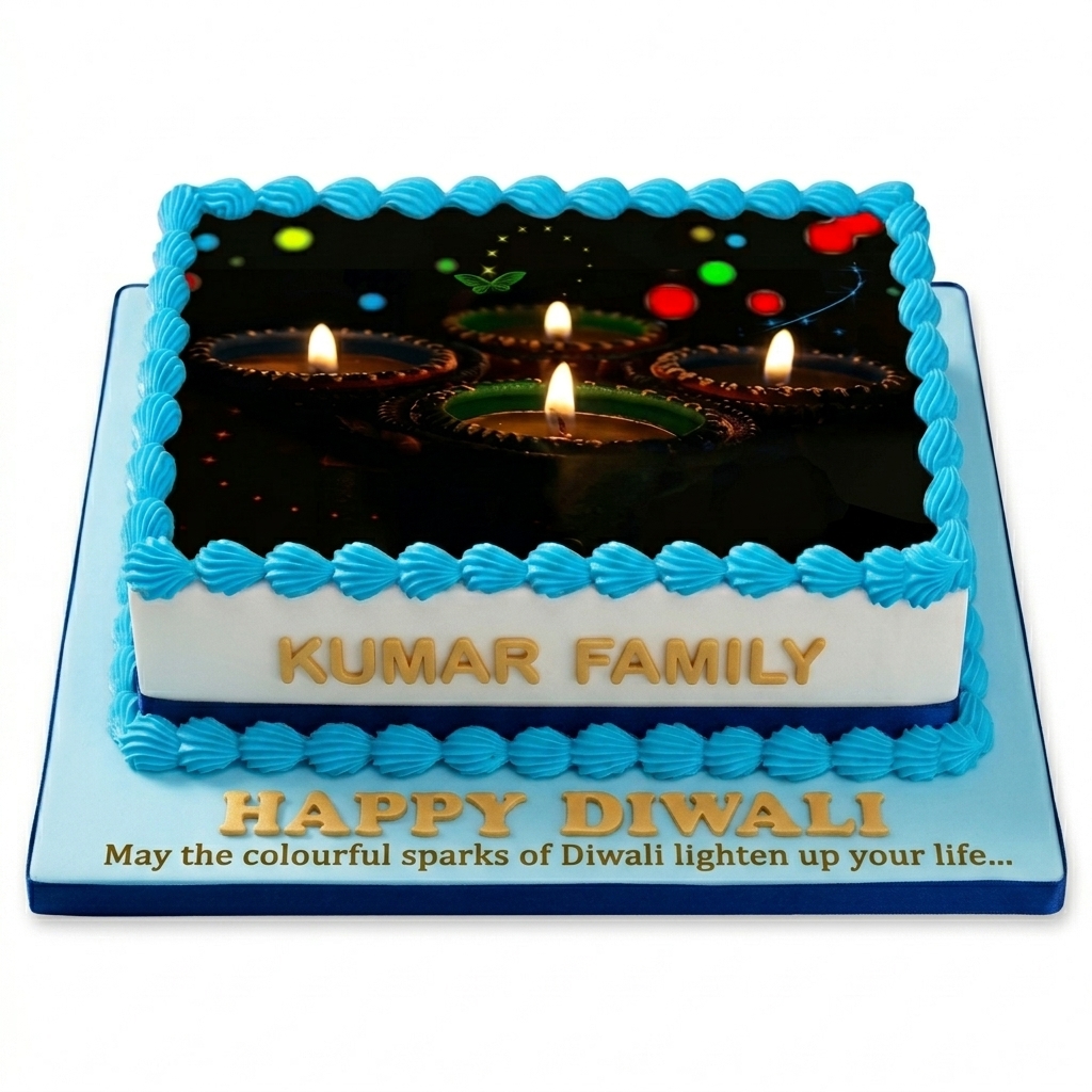 Personalised Diwali Photo Cake
