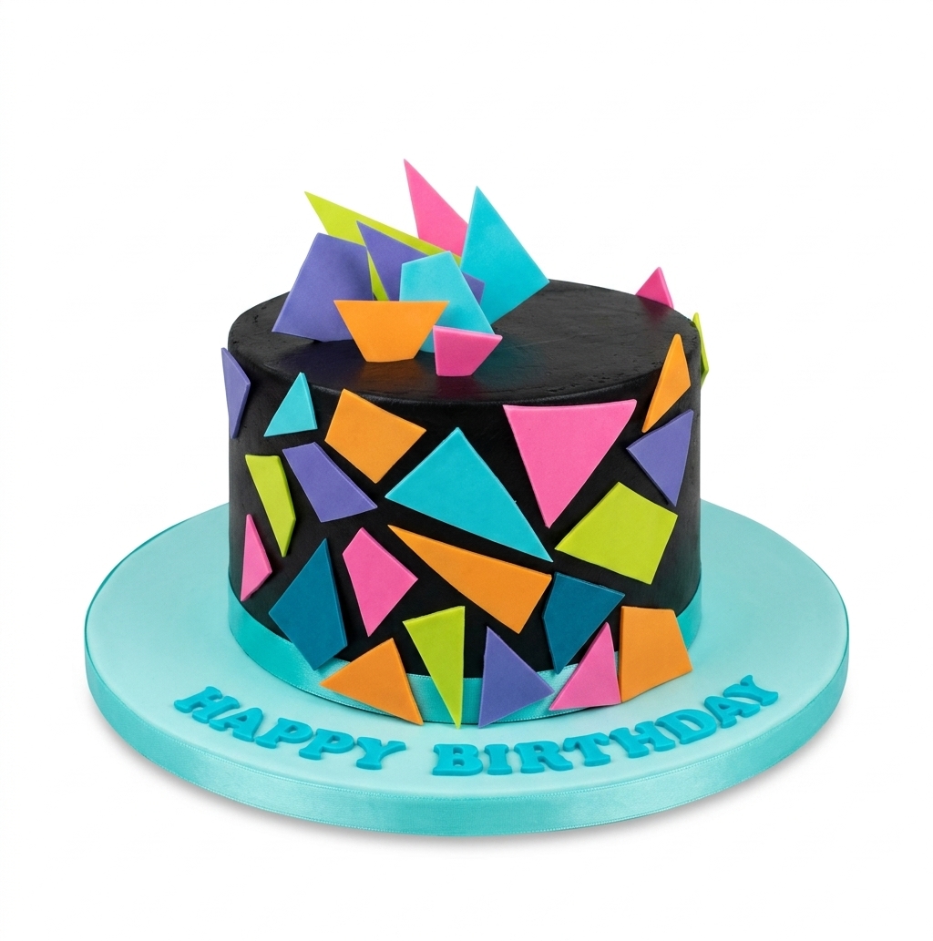 Geometric Burst Birthday Cake