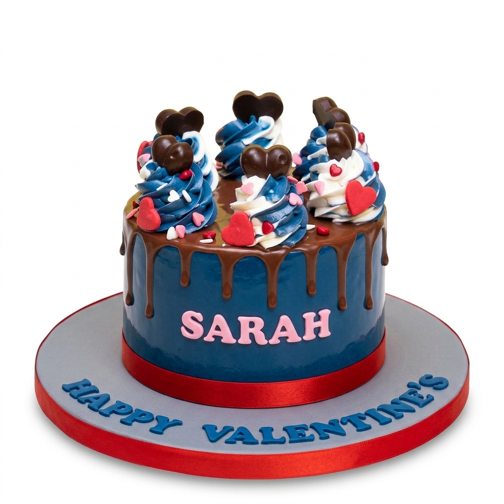 Personalised Heart Drip Birthday Cake for Her