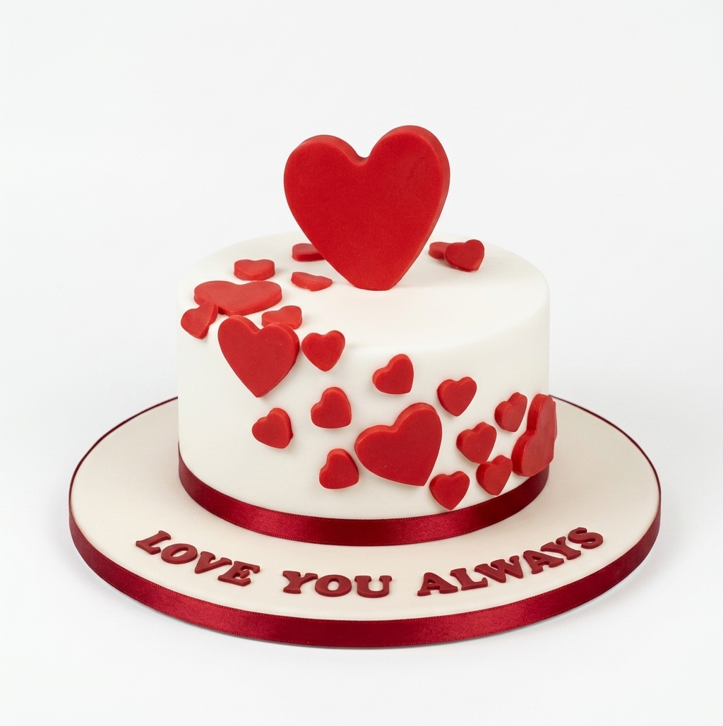 Love Heart Anniversary Cake