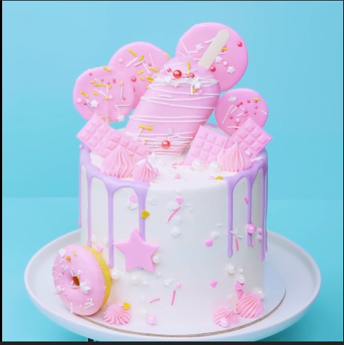  The Mauve Dripped Pink Heaven   - DIY Cake