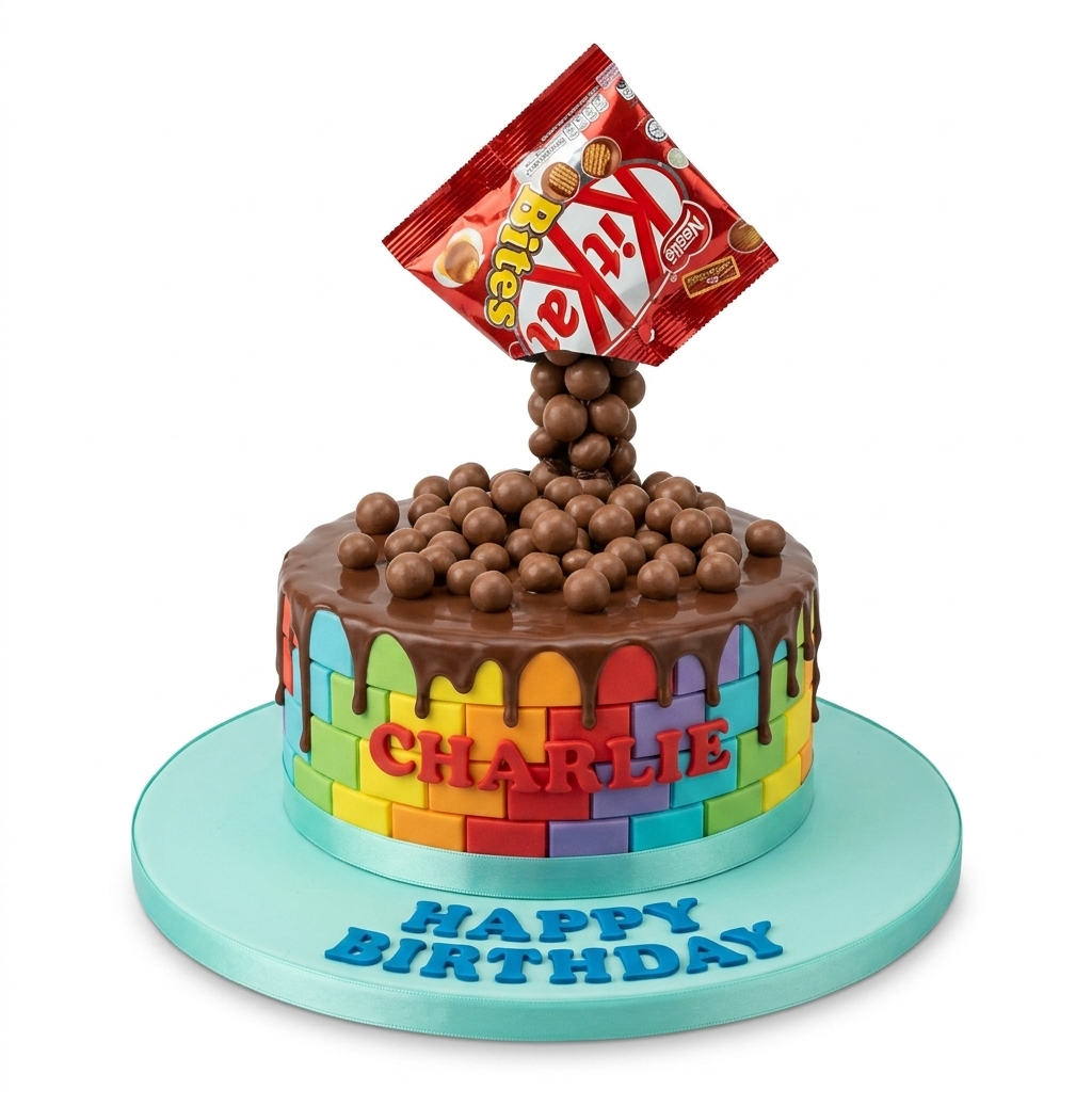 Kit Kat Bites Rainbow Drip Birthday Cake