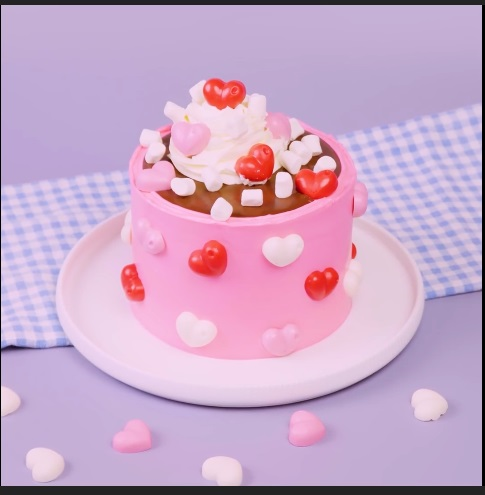The Lovely Heart Checkerboard  - DIY Cake