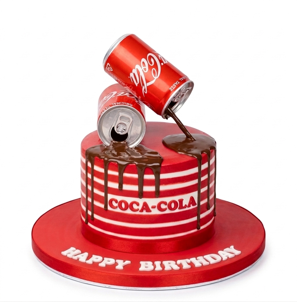 Coca-Cola Theme Birthday Cake