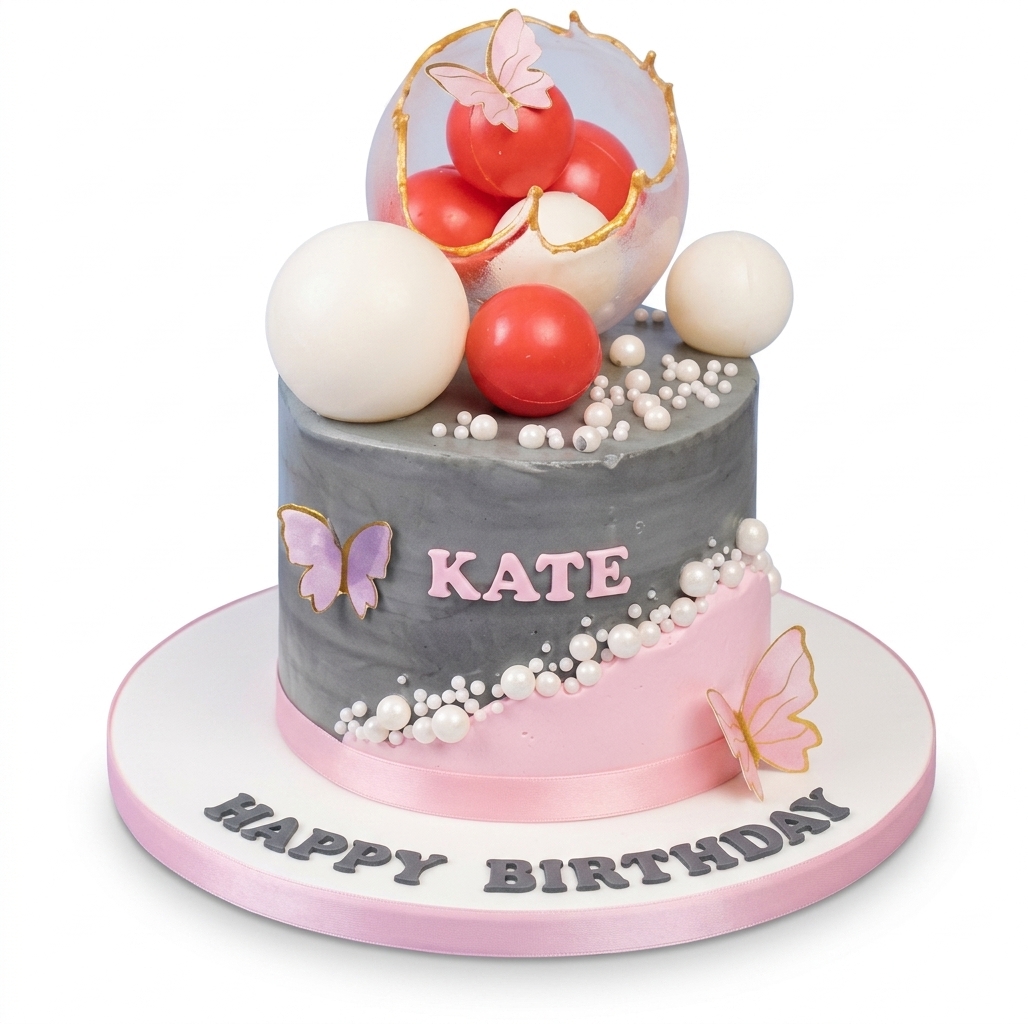 Elegant Butterfly Birthday Cake