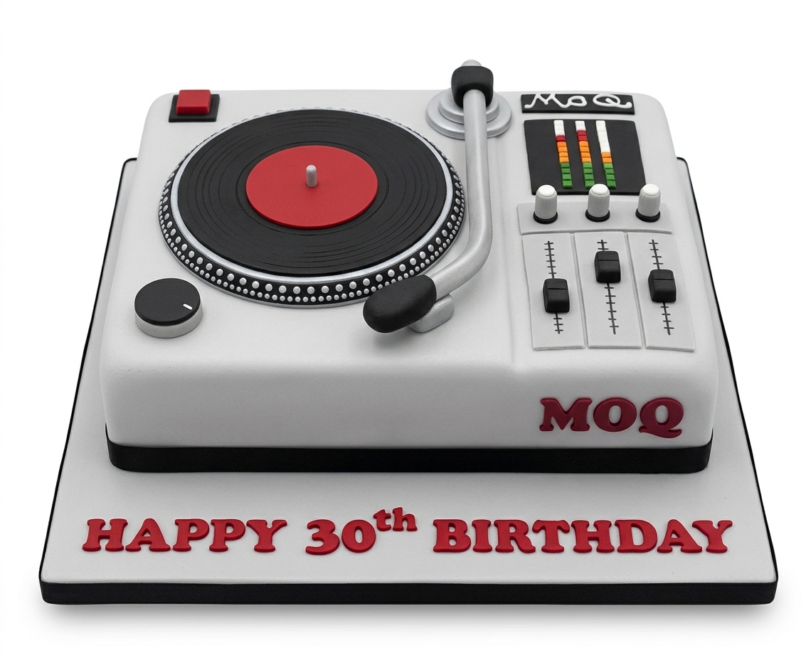 DJ Turntable Birthday Cake for Him