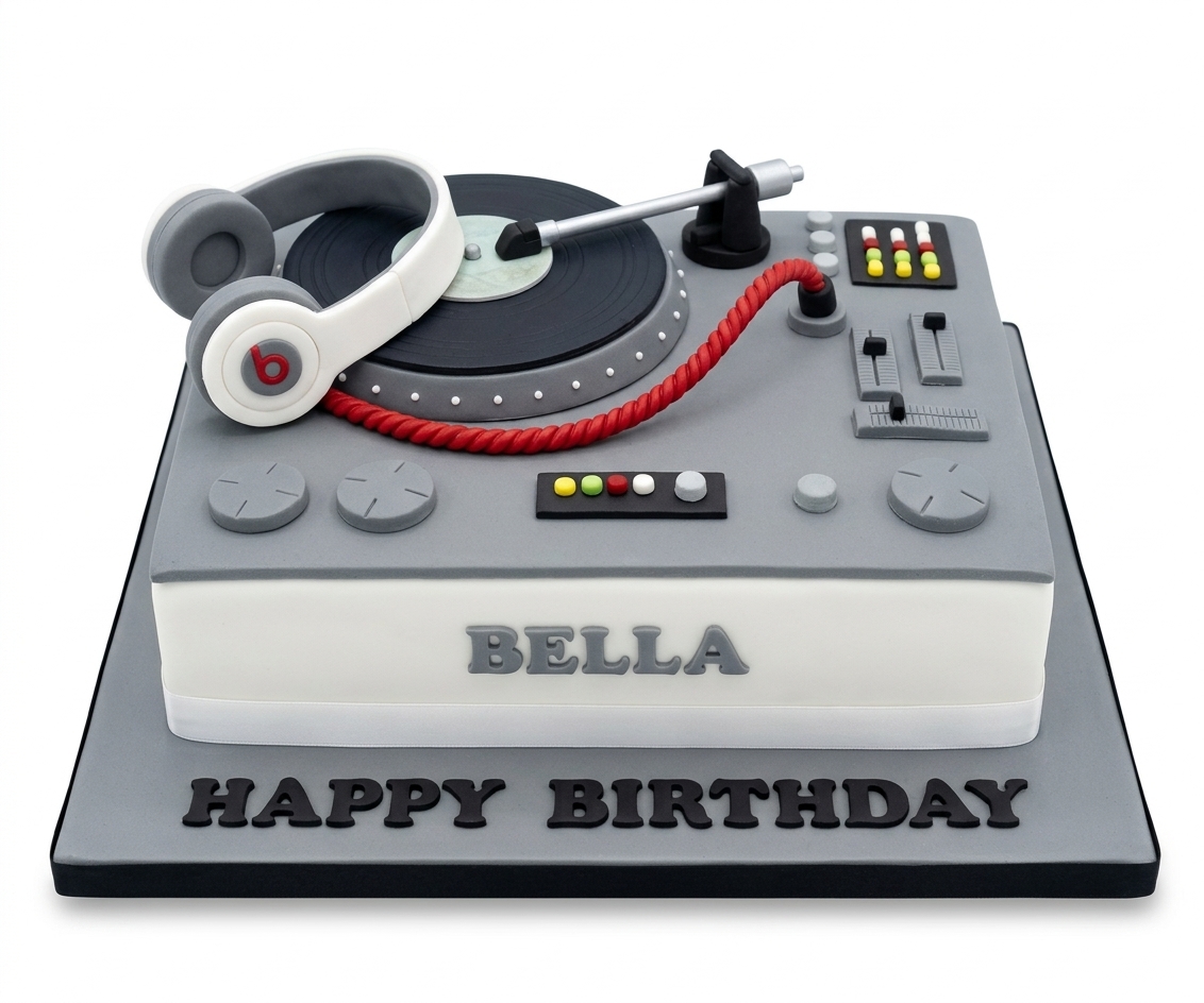 DJ Turntable Music Birthday Cake