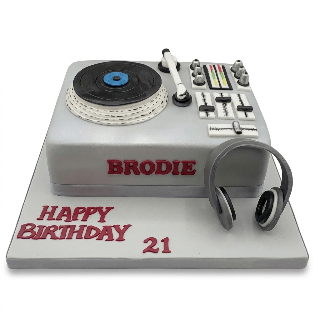 DJ Turntable Birthday Cake