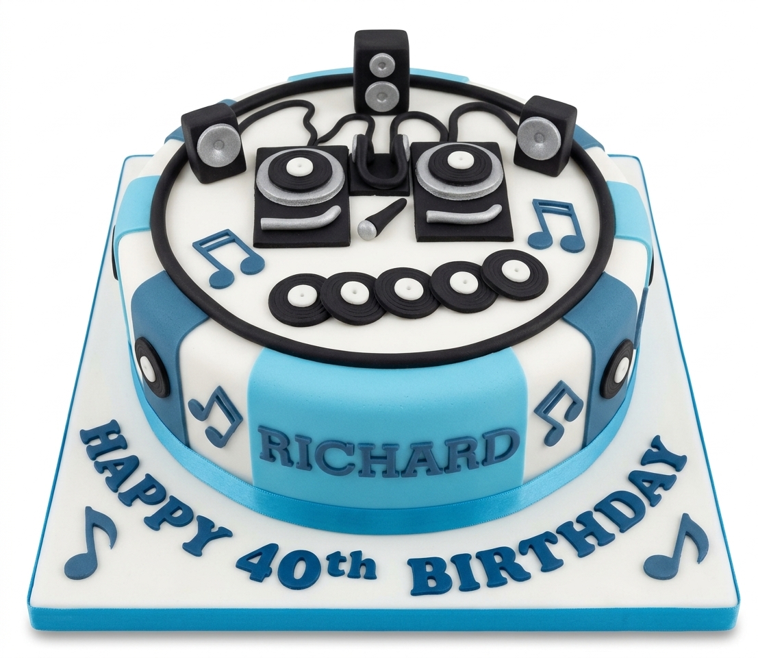 DJ Music Theme Birthday Cake