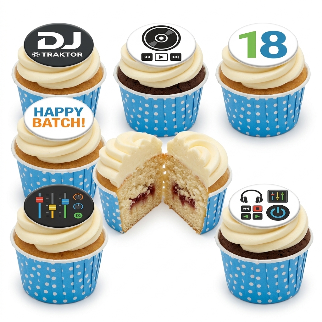 DJ Theme Birthday Cupcakes with Custom Age