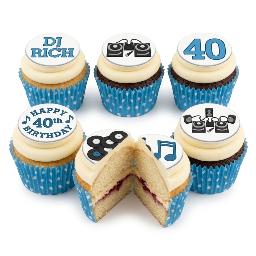 DJ Themed Birthday Cupcakes