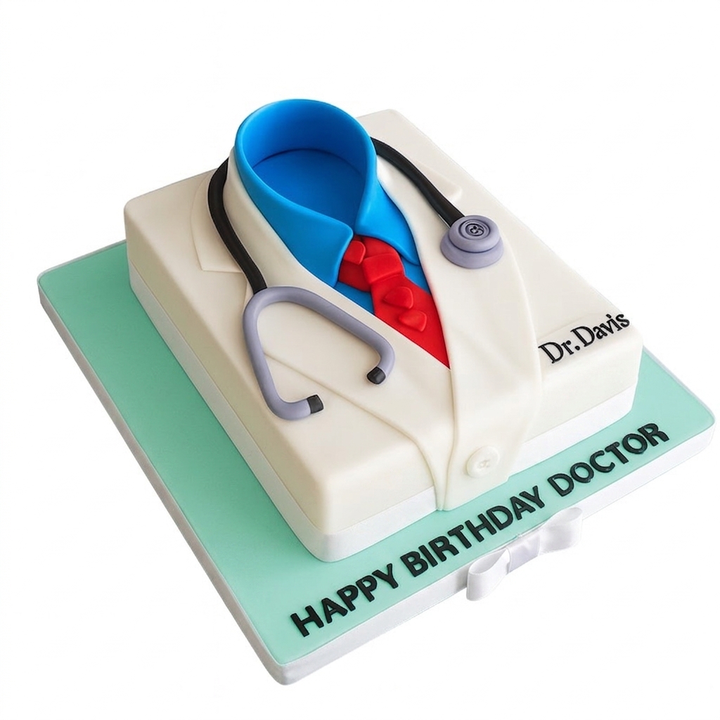 Doctor's Lab Coat Birthday Cake