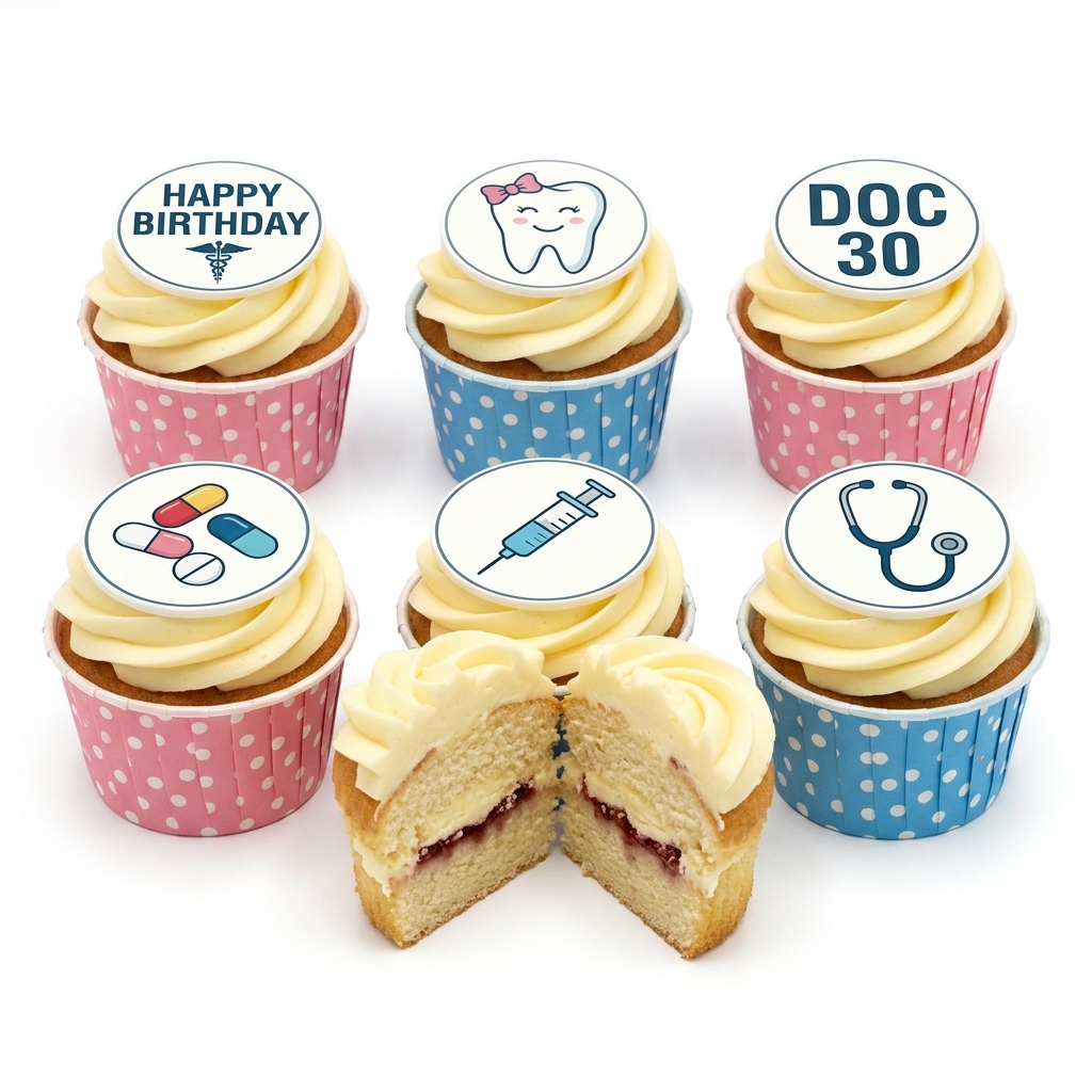 Doctor Birthday Cupcakes | Medical Theme Cupcakes