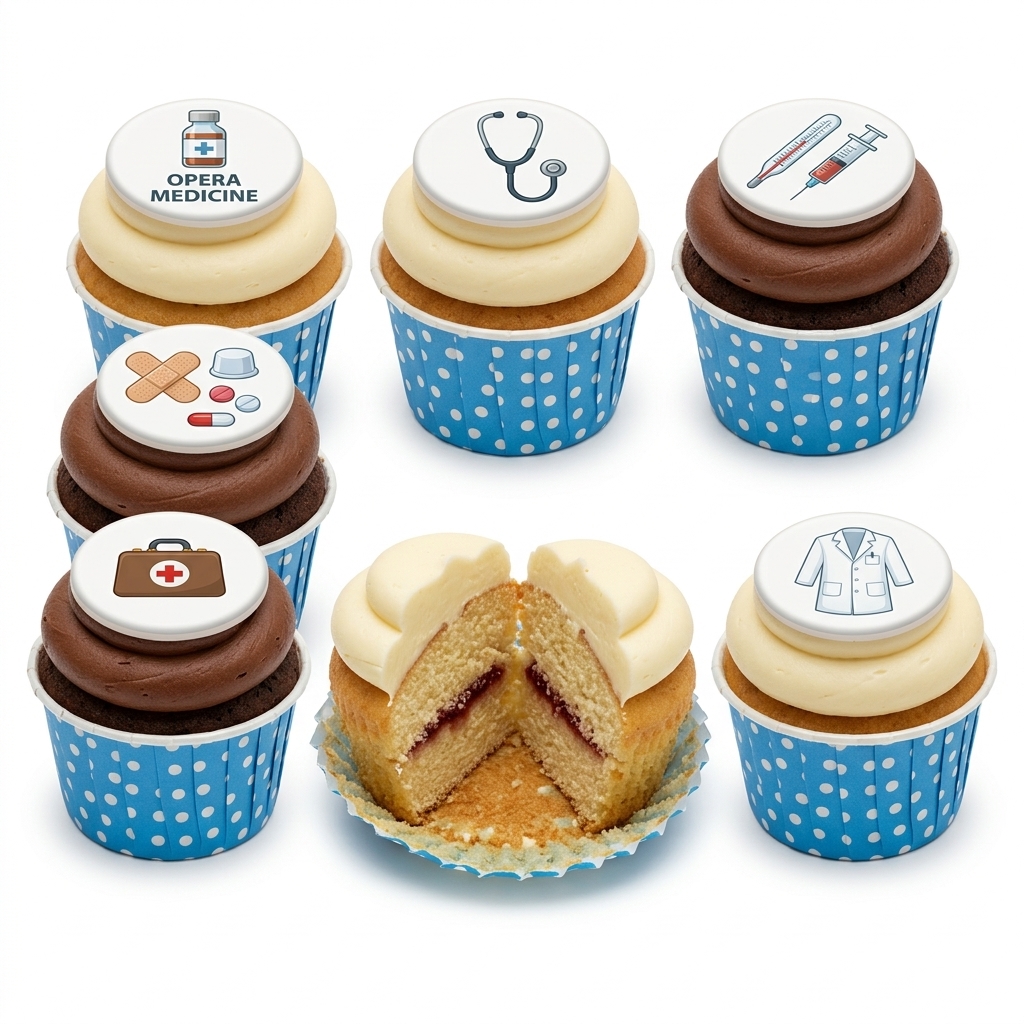 Medical Theme Birthday Cupcakes