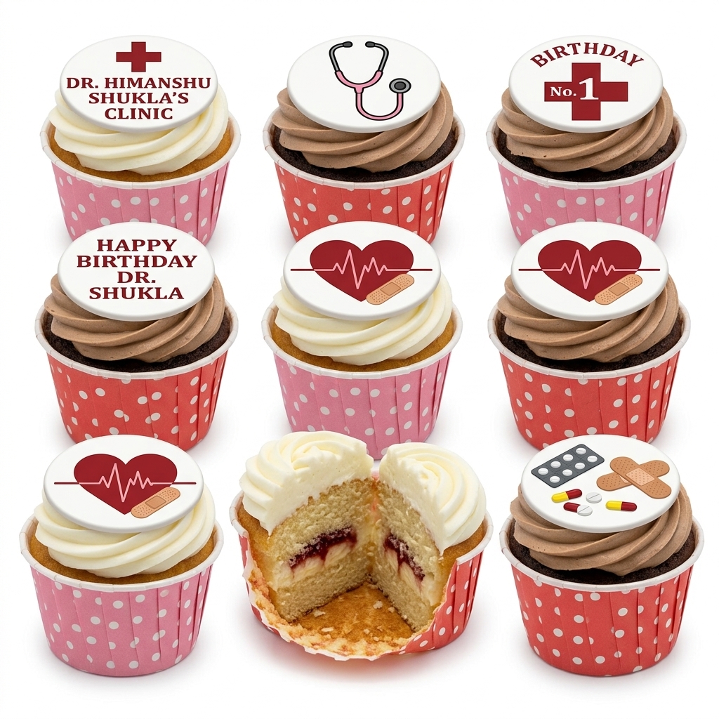 Medical Theme Birthday Cupcakes