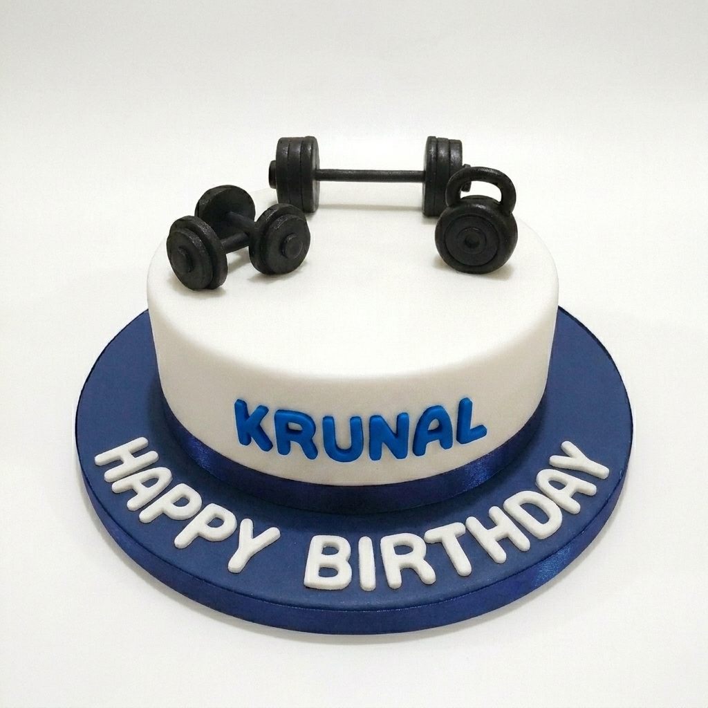 Gym Theme Birthday Cake with Weights