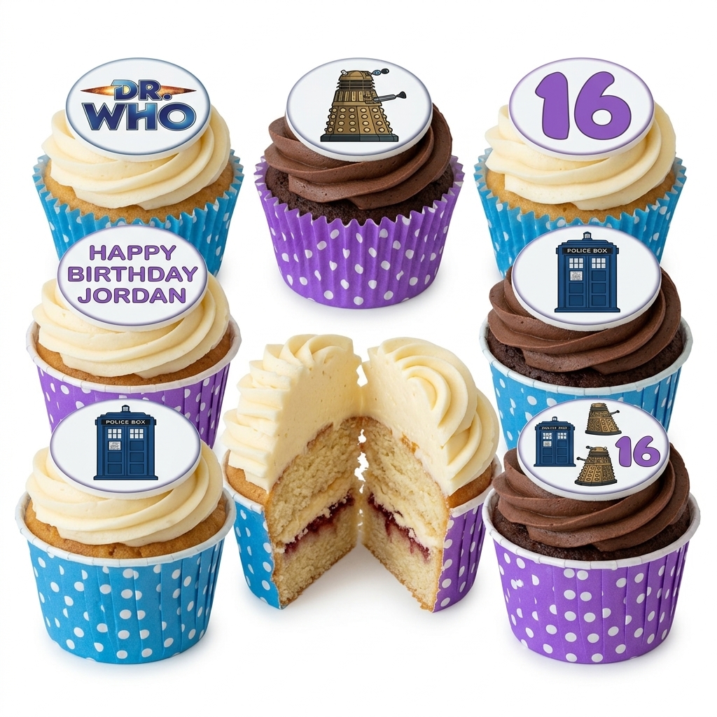 Doctor Who Theme Birthday Cupcakes