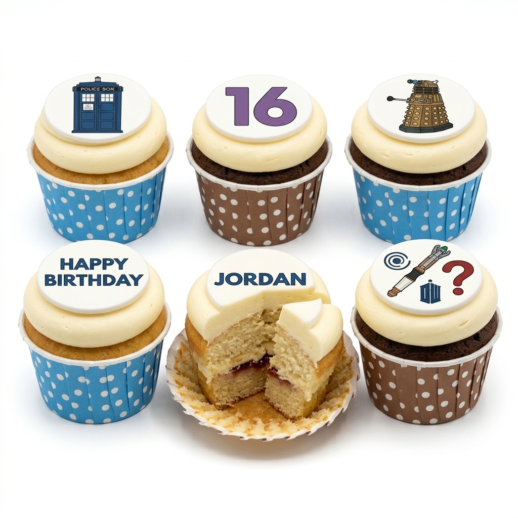 Doctor Who Theme Birthday Cupcakes