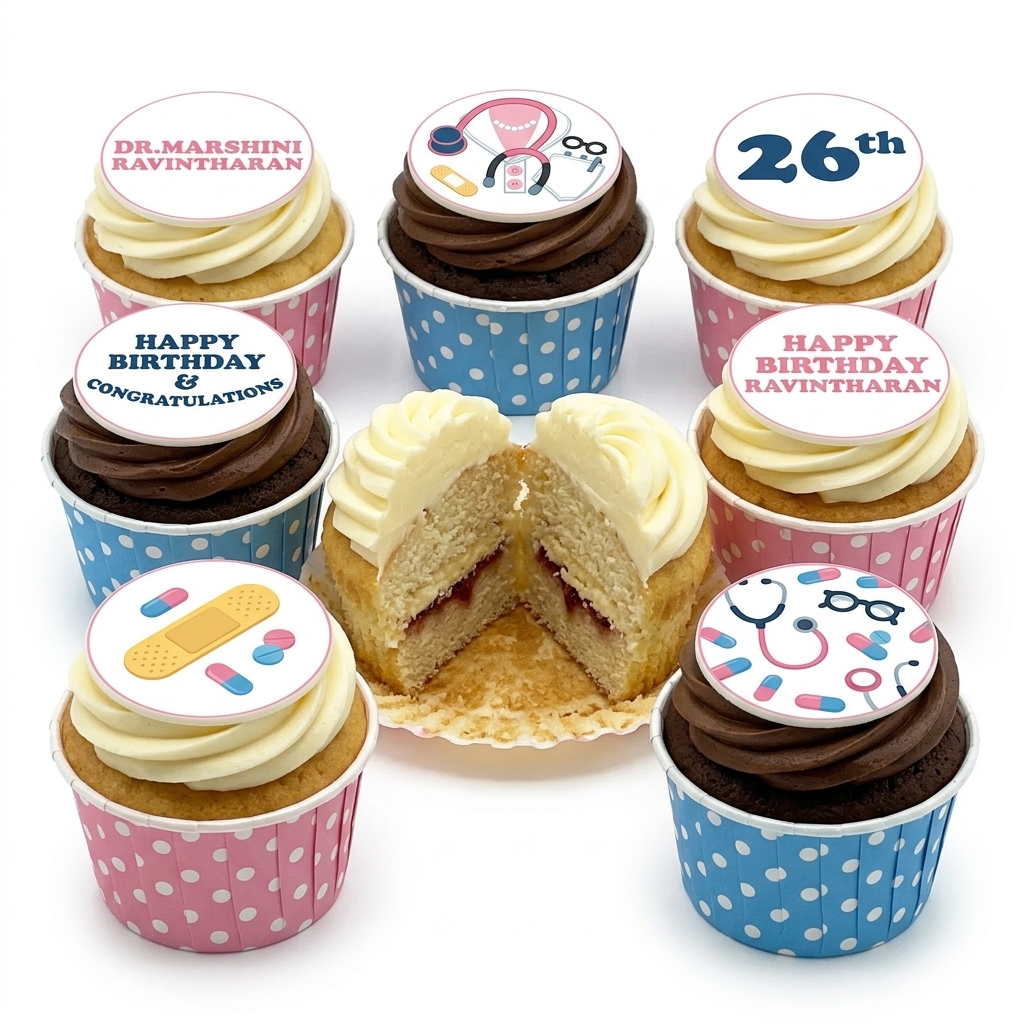 Doctor Theme Birthday Cupcakes