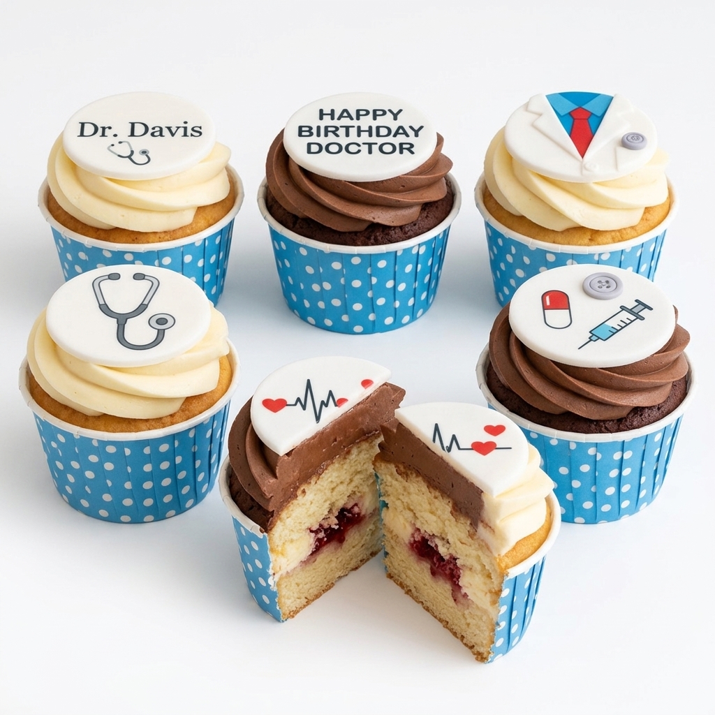 Doctor Birthday Cupcakes | Personalised Medical Theme