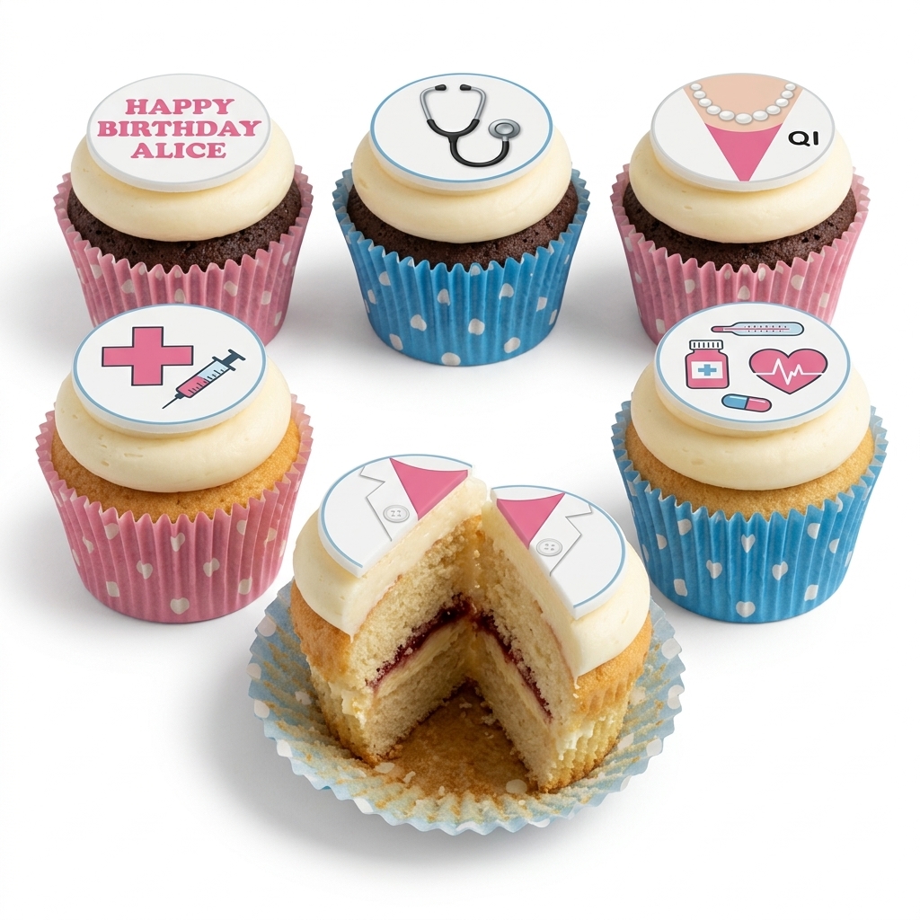 Doctor & Nurse Birthday Cupcakes for Her