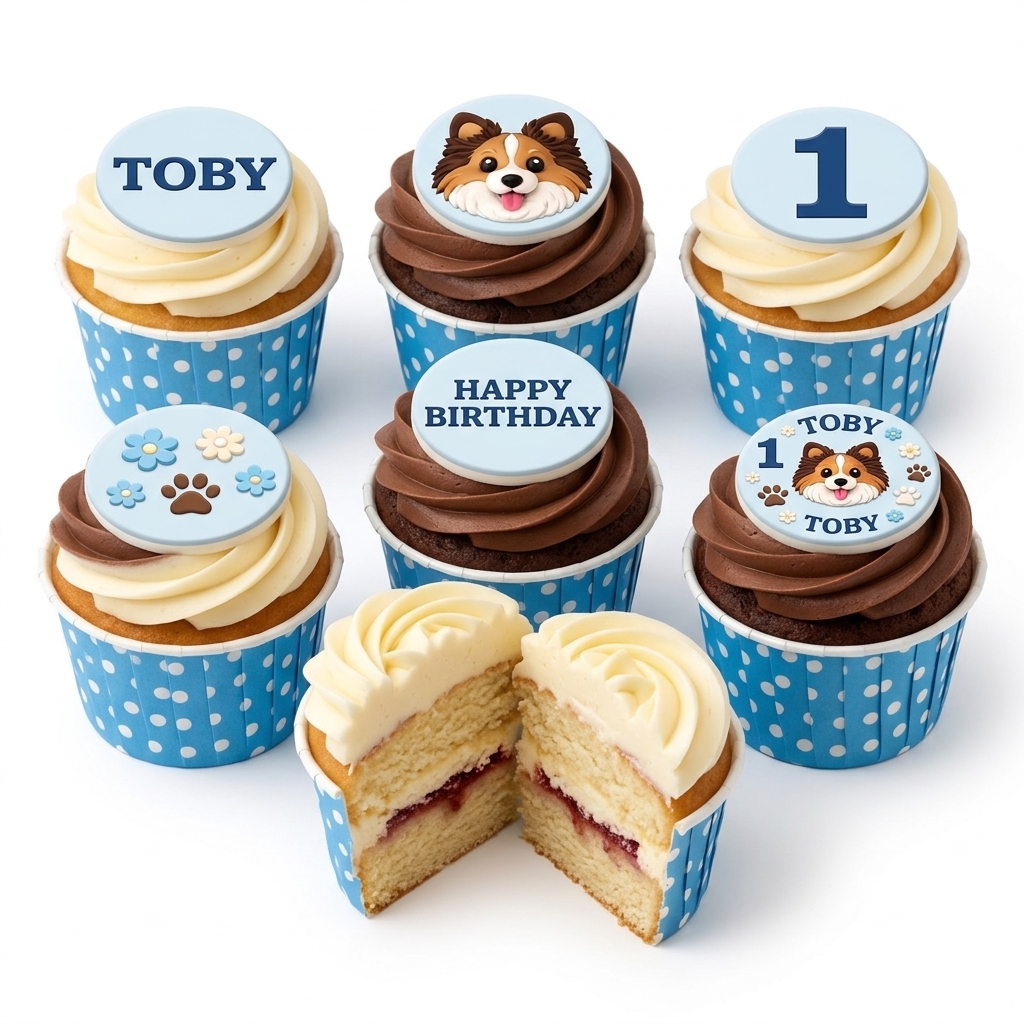 1st Birthday Dog Theme Cupcakes