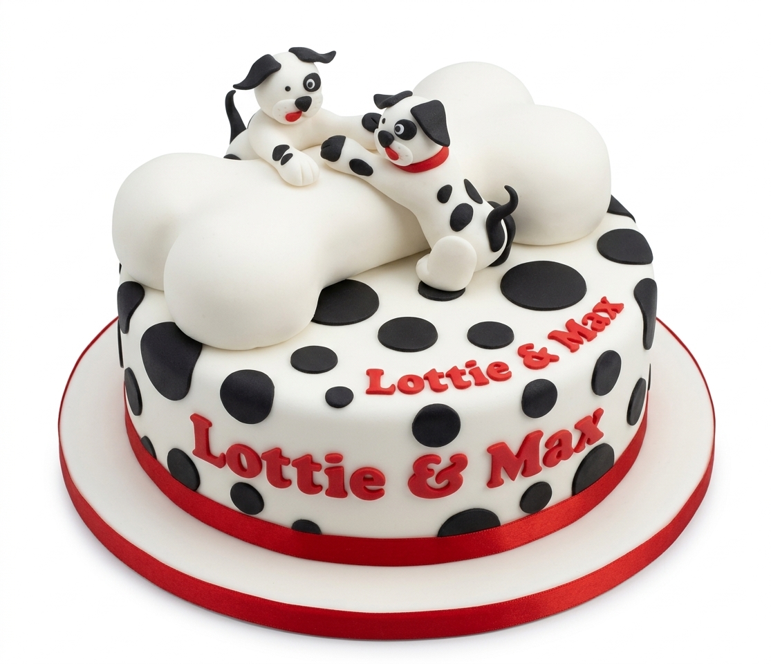 Dalmatian Dog Birthday Cake
