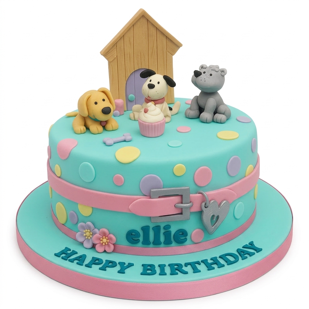 Personalised Puppy Dog Birthday Cake