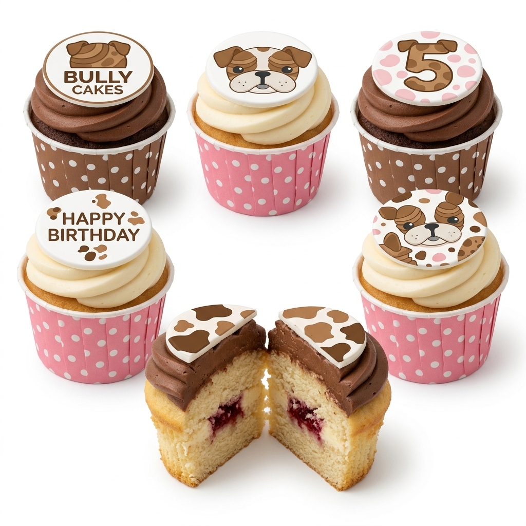 Bully Cakes Bulldog Birthday Cupcakes
