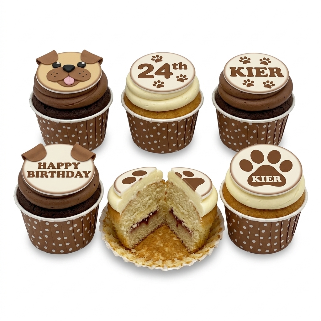 Dog Theme Birthday Cupcakes