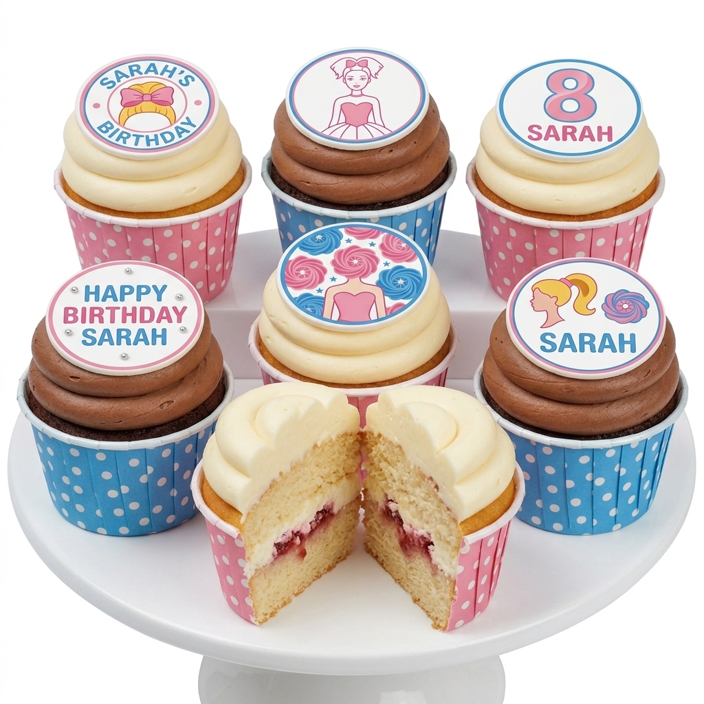 Personalised Princess Birthday Cupcakes for Girls