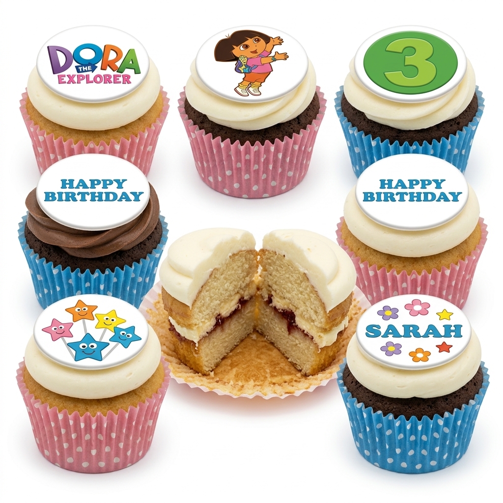 Dora the Explorer Kids Birthday Cupcakes