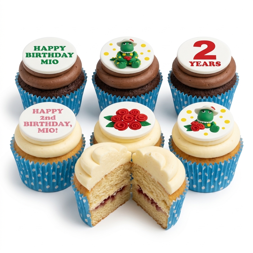 Dinosaur Birthday Cupcakes for Kids with Custom Age