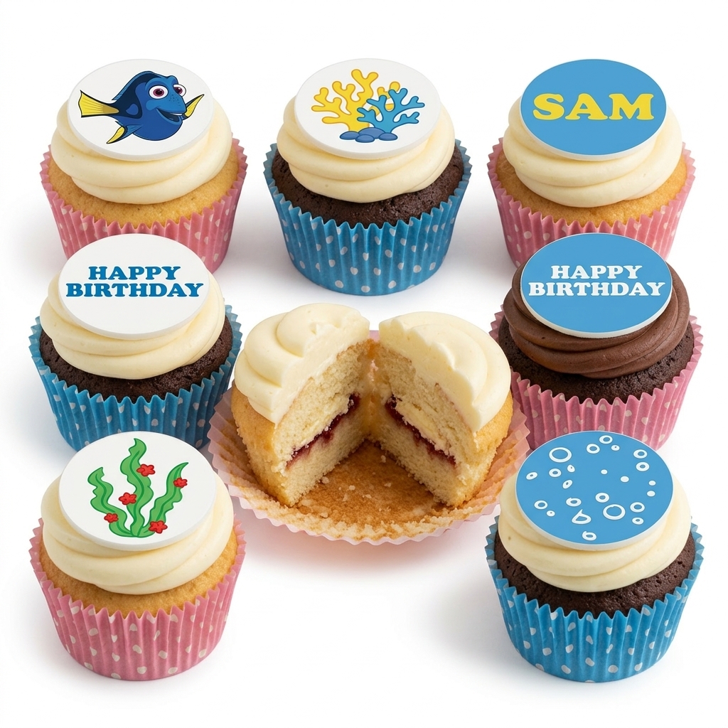 Finding Dory Under The Sea Birthday Cupcakes