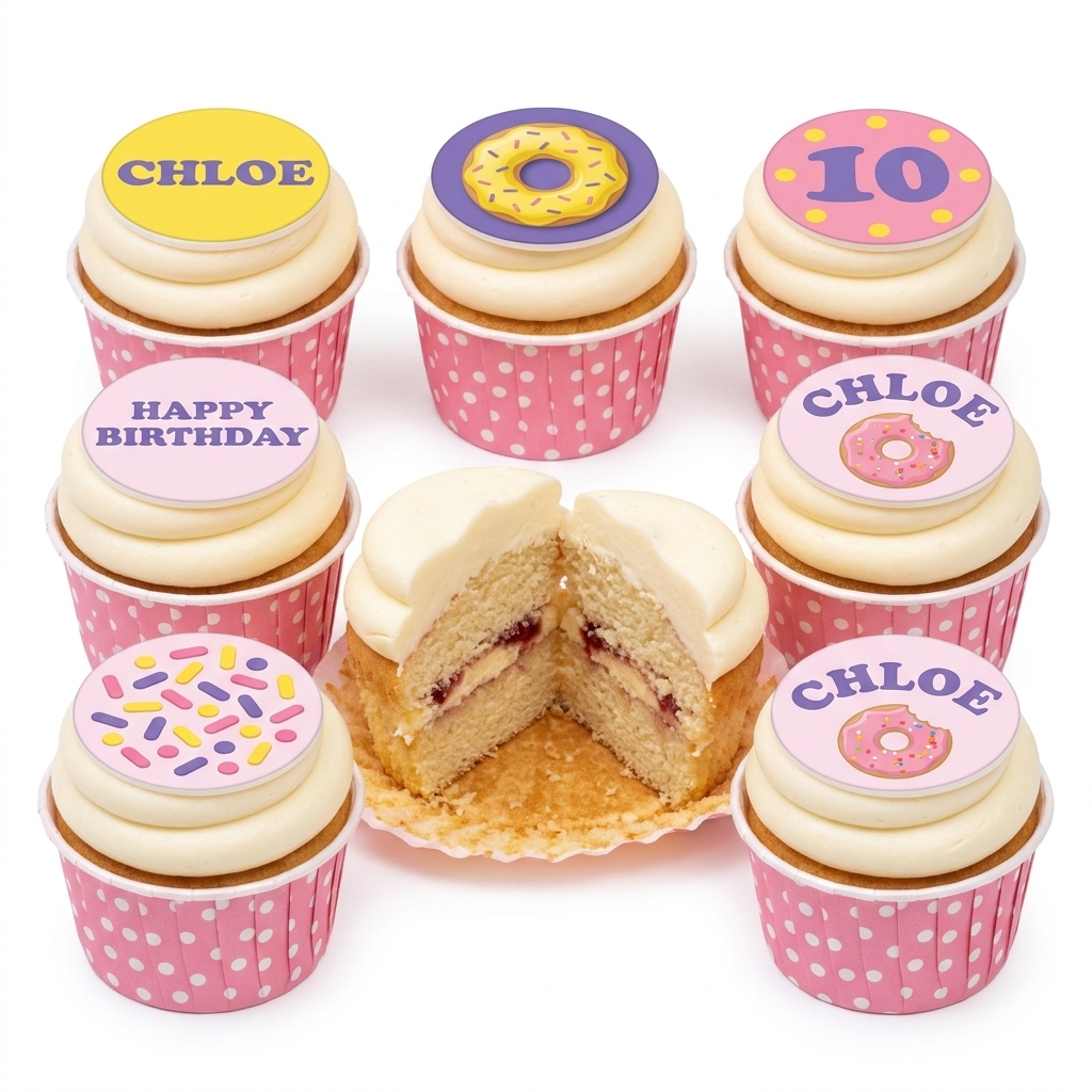 Donut & Sprinkles Birthday Cupcakes
