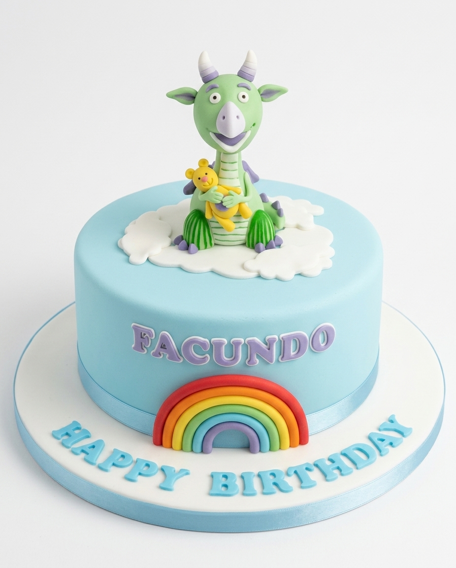 Dragon Birthday Cake with Personalised Name